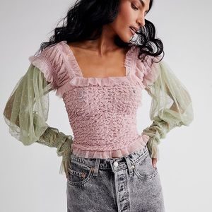 Free People Nothing Sweeter Top - Cotton Candy Combo Sz L